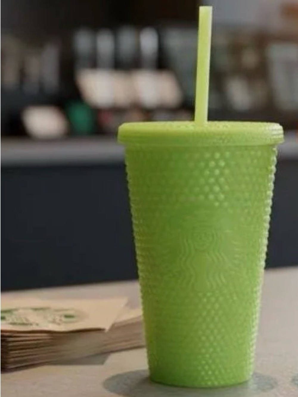 Starbucks Neon Yellow Tumbler with Textured Grip